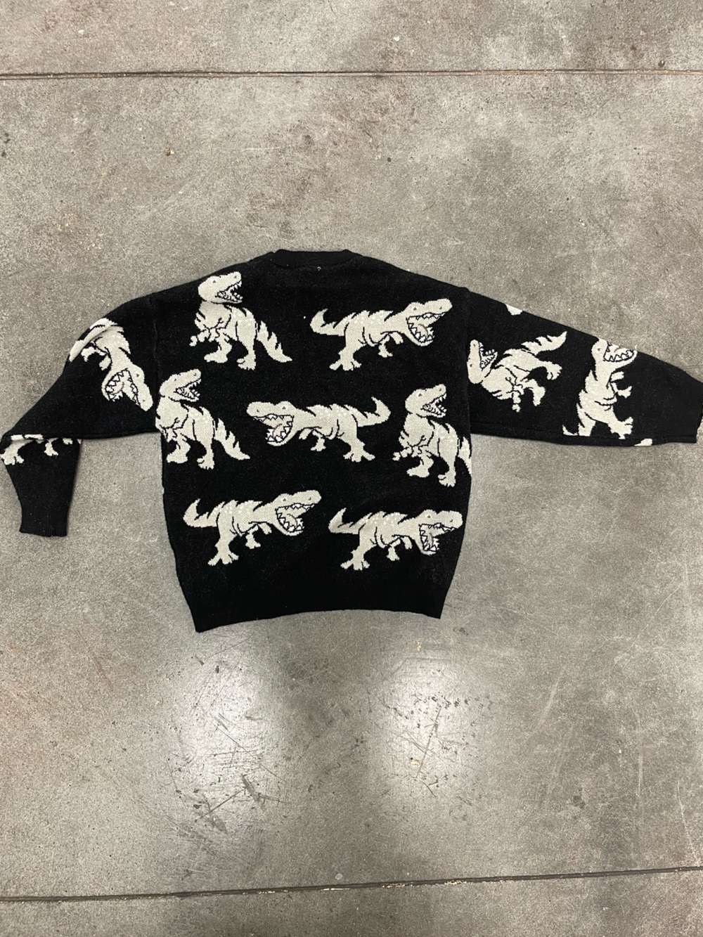 Zara Black Sweater with White Dinosaur Pattern - Picture 2 of 2